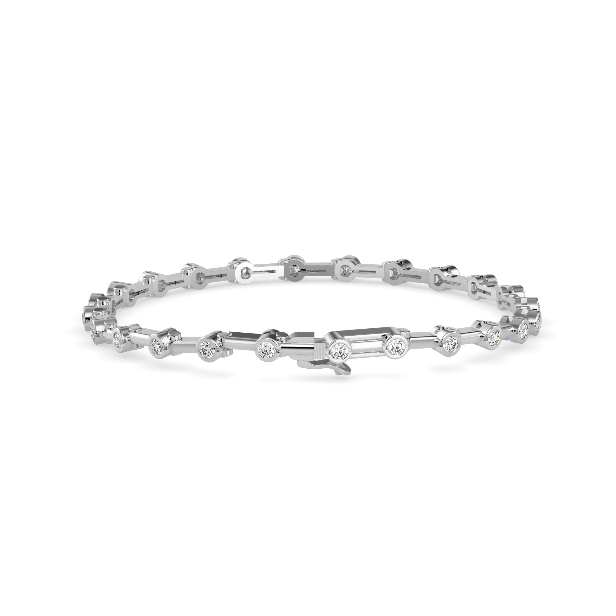 Moldy Tennis Diamond Bracelet-Silver