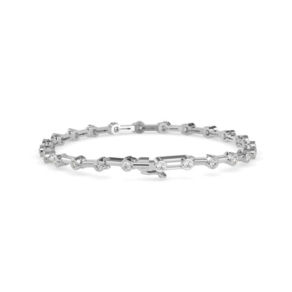 Moldy Tennis Diamond Bracelet-Silver