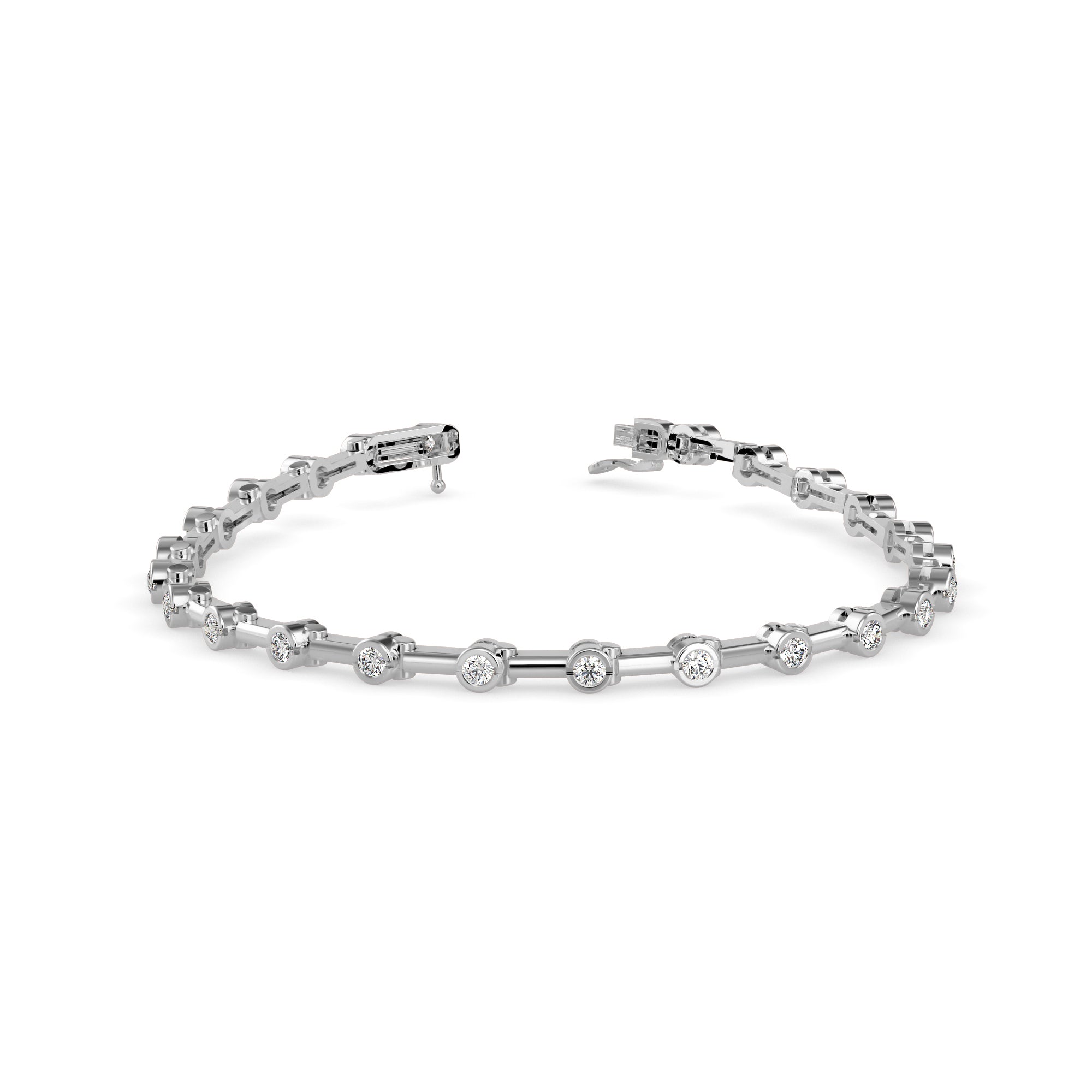 Moldy Tennis Diamond Bracelet-Silver