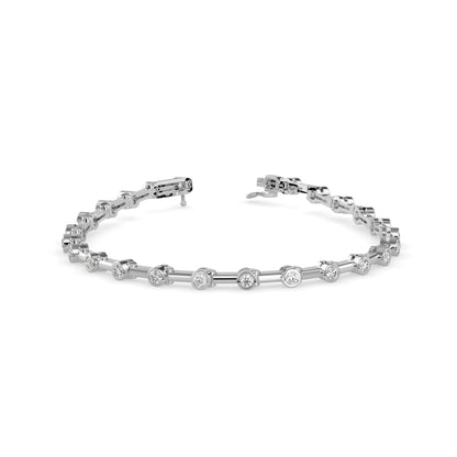 Moldy Tennis Diamond Bracelet-Silver