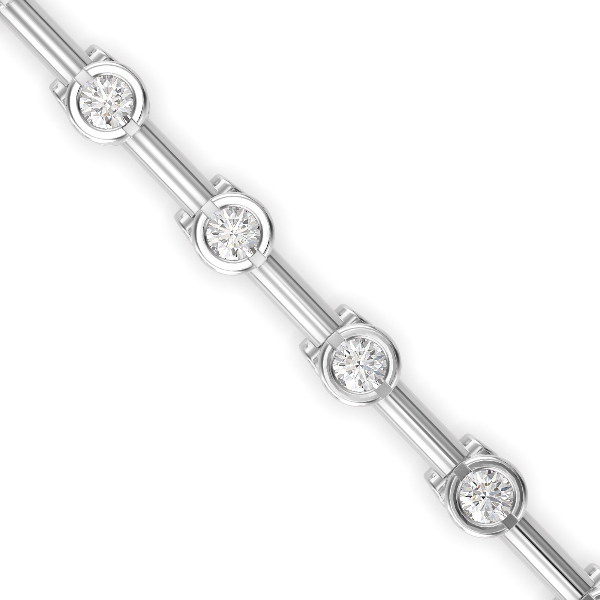 Moldy Tennis Diamond Bracelet-Silver