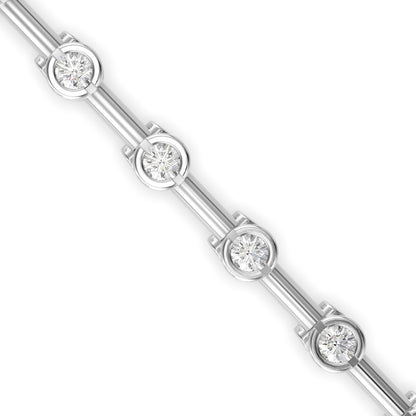 Moldy Tennis Diamond Bracelet-Silver