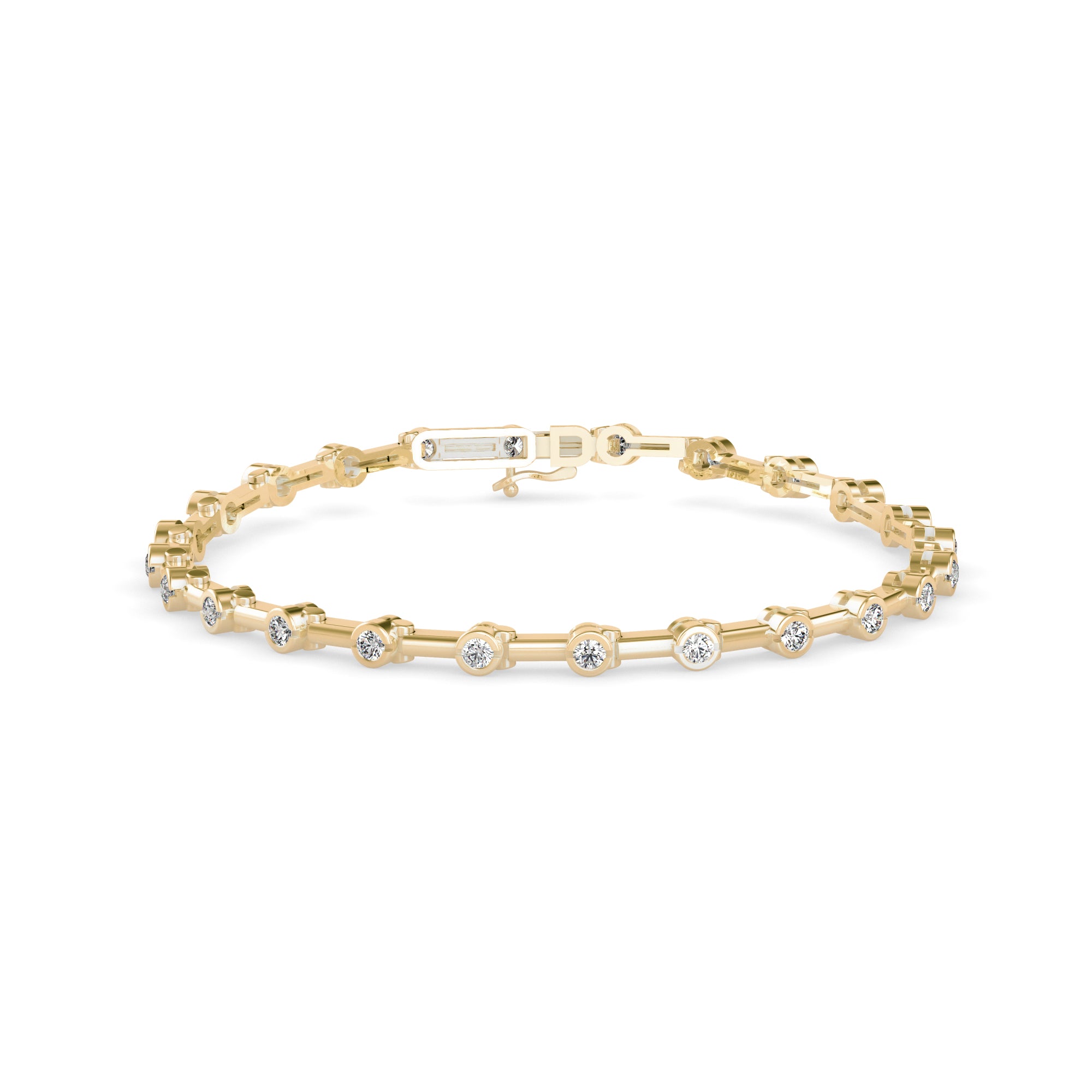 Moldy Tennis Diamond Bracelet-Golden