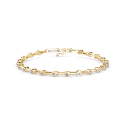 Moldy Tennis Diamond Bracelet-Golden