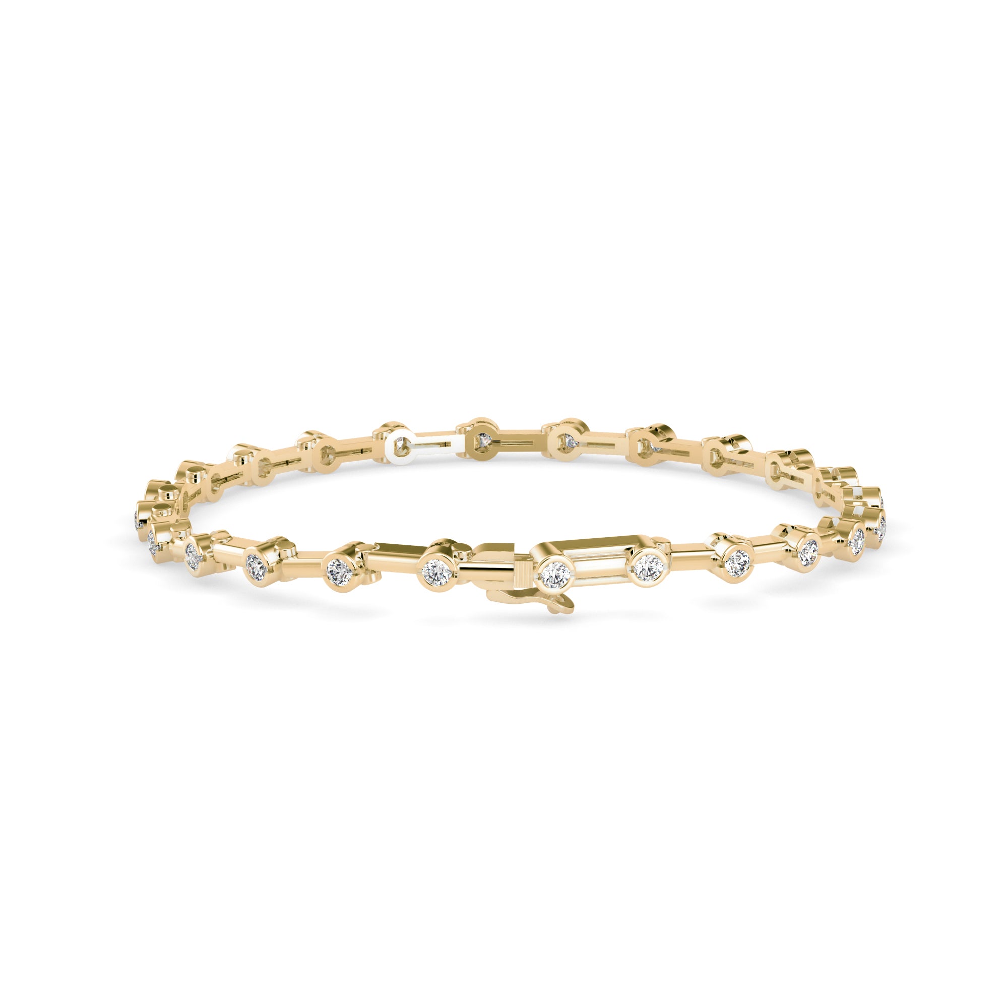 Moldy Tennis Diamond Bracelet-Golden