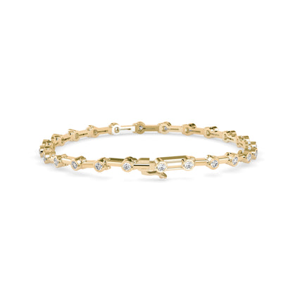 Moldy Tennis Diamond Bracelet-Golden