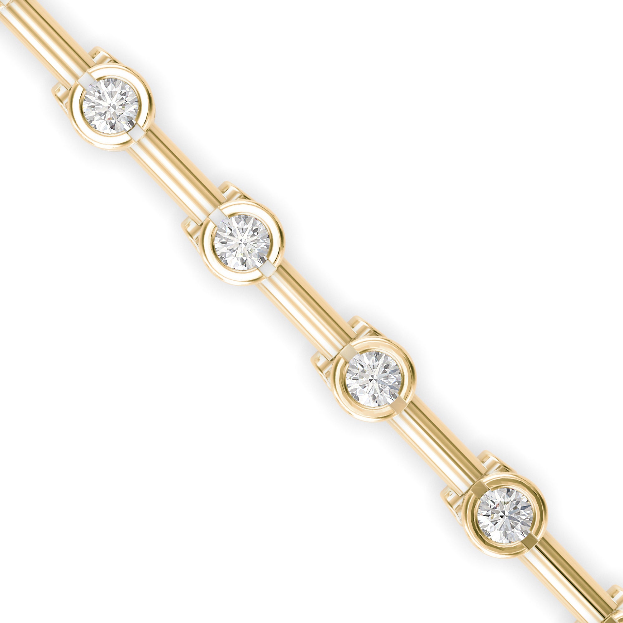 Moldy Tennis Diamond Bracelet-Golden