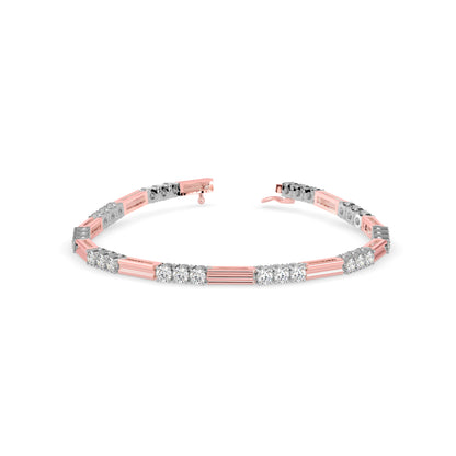 Stalwart Diamond Tennis Bracelet-Rose Gold
