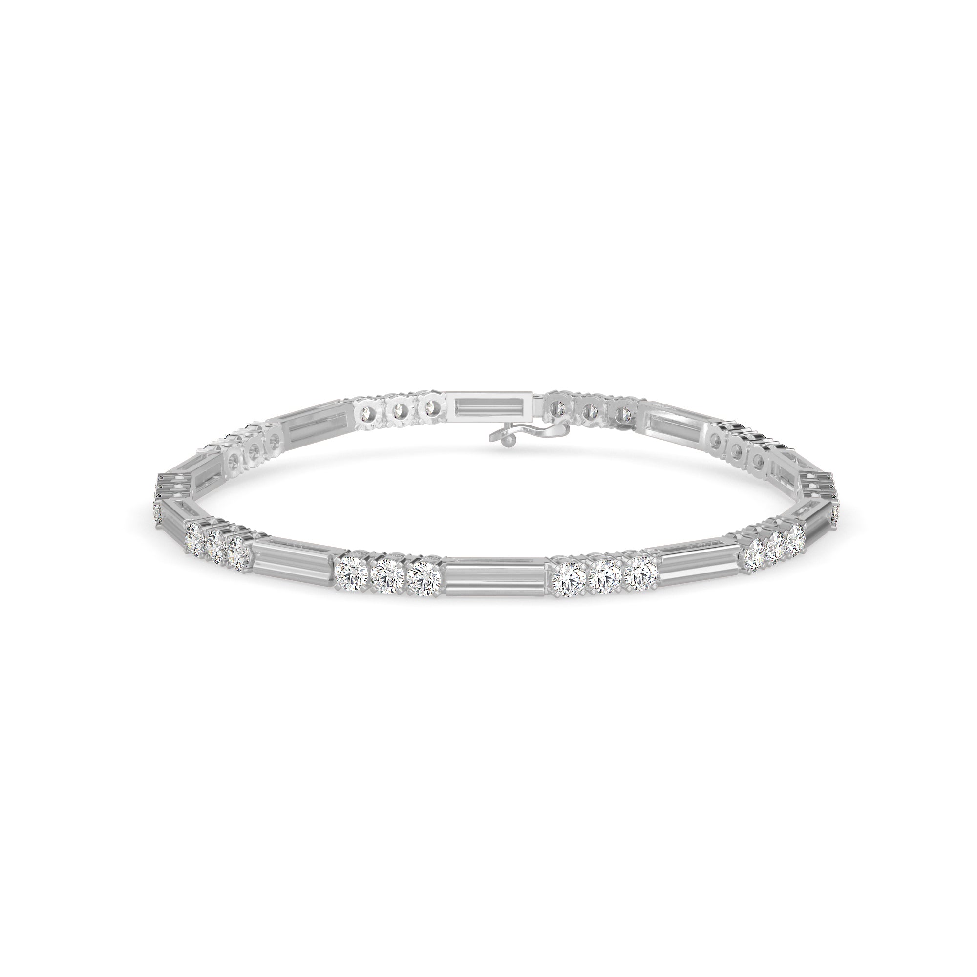 Stalwart Diamond Tennis Bracelet-Silver