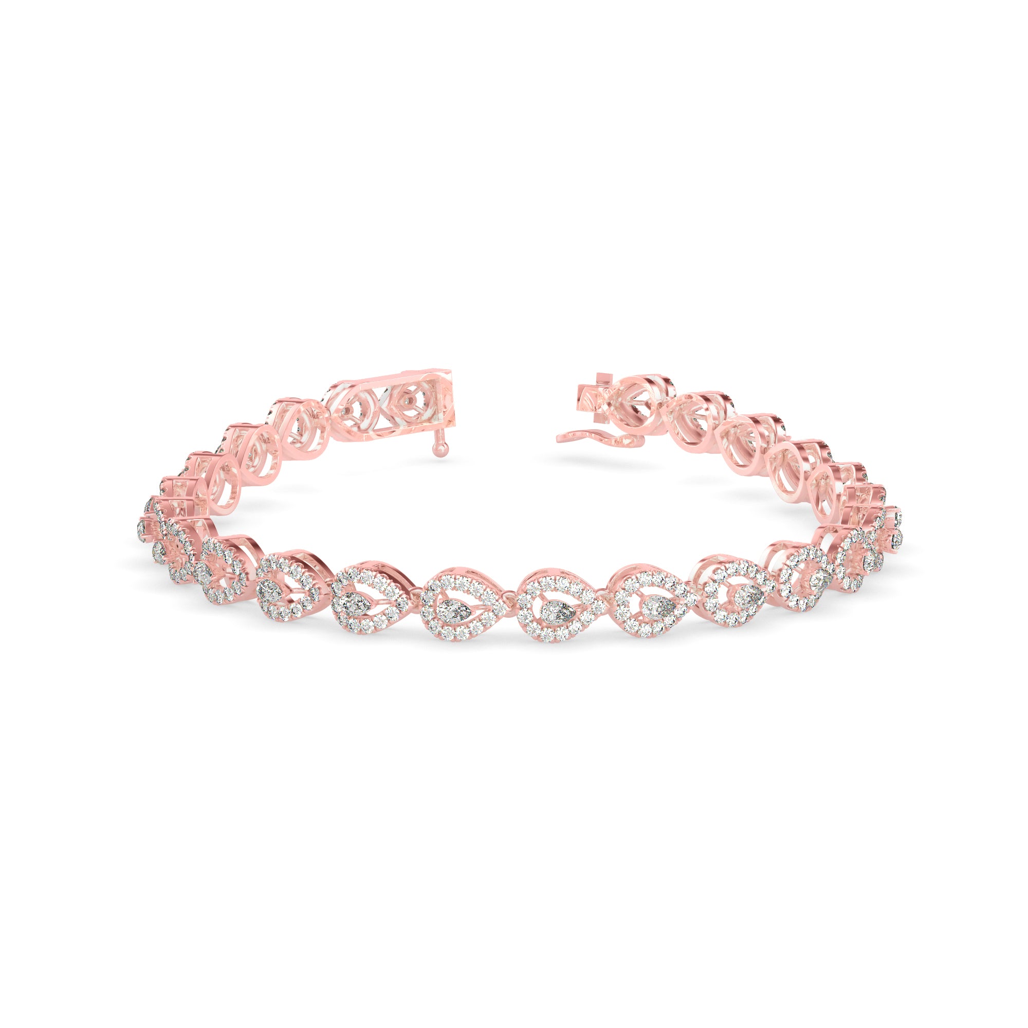 Vintage Diamond Tennis Bracelet-Rose Gold