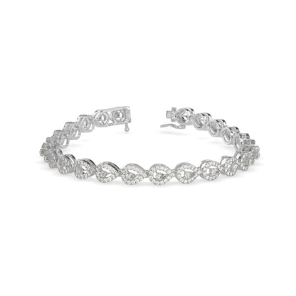 Vintage Diamond Tennis Bracelet-Silver