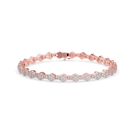 Hoary Diamond Tennis Bracelet-Rose Gold