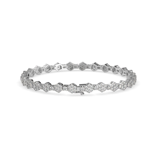 Hoary Diamond Tennis Bracelet-Silver