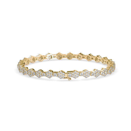 Hoary Diamond Tennis Bracelet-Golden