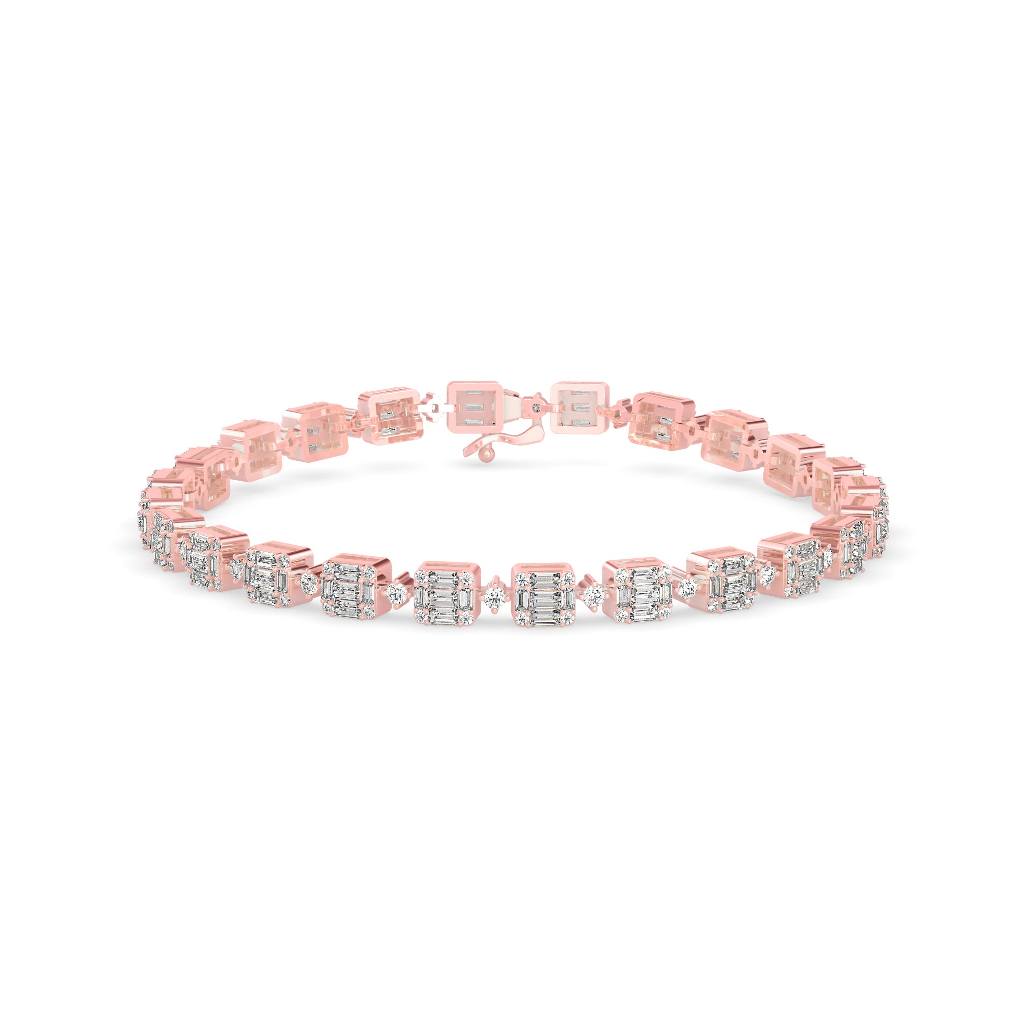 Sage Tennis Diamond Bracelet-Rose Gold