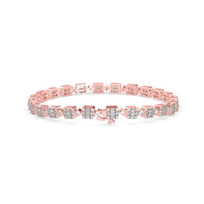 Sage Tennis Diamond Bracelet-Rose Gold