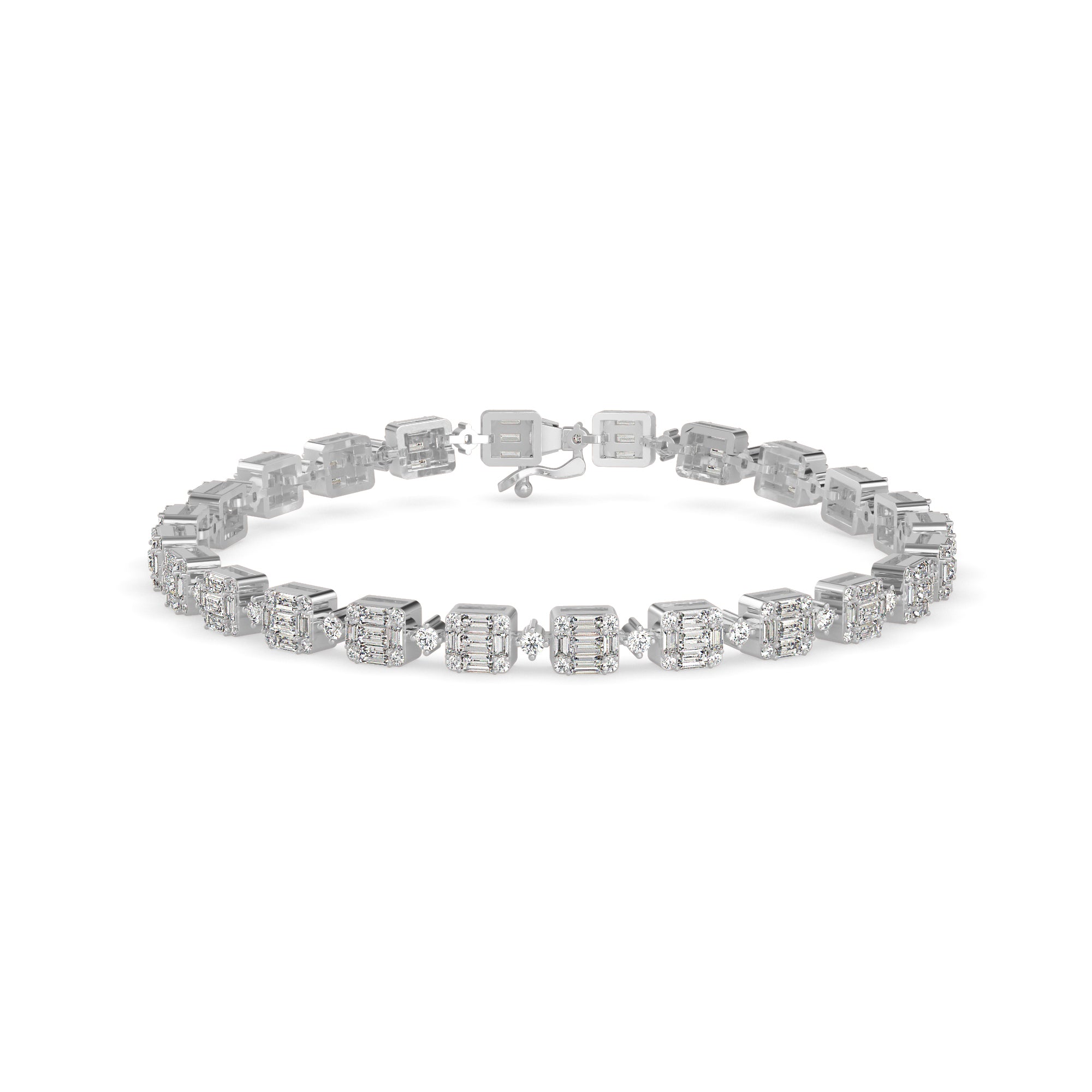 Sage Tennis Diamond Bracelet-Silver