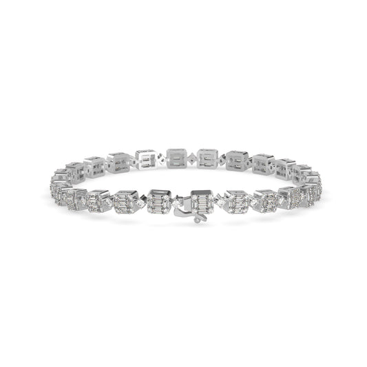 Sage Tennis Diamond Bracelet-Silver