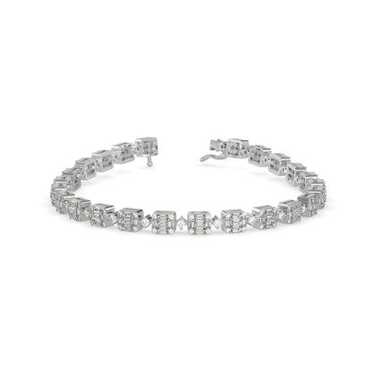 Sage Tennis Diamond Bracelet-Silver