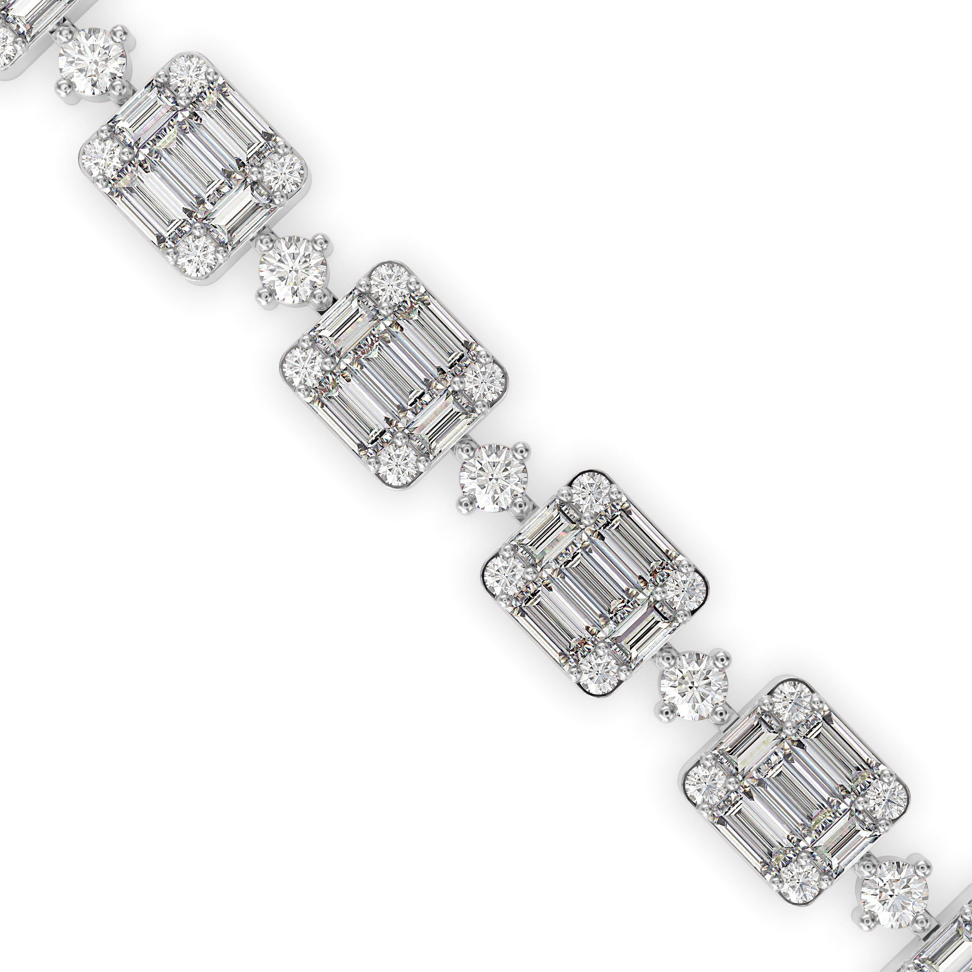 Sage Tennis Diamond Bracelet-Silver