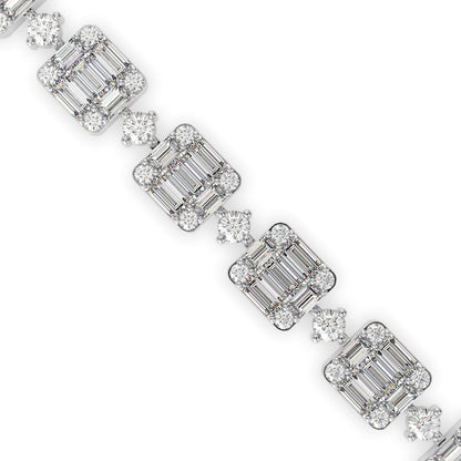 Sage Tennis Diamond Bracelet-Silver