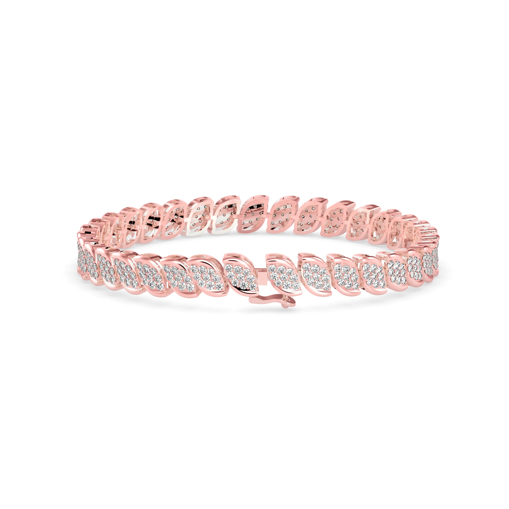 Flair Heart Diamond Tennis Bracelet-Rose Gold