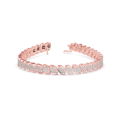 Flair Heart Diamond Tennis Bracelet-Rose Gold