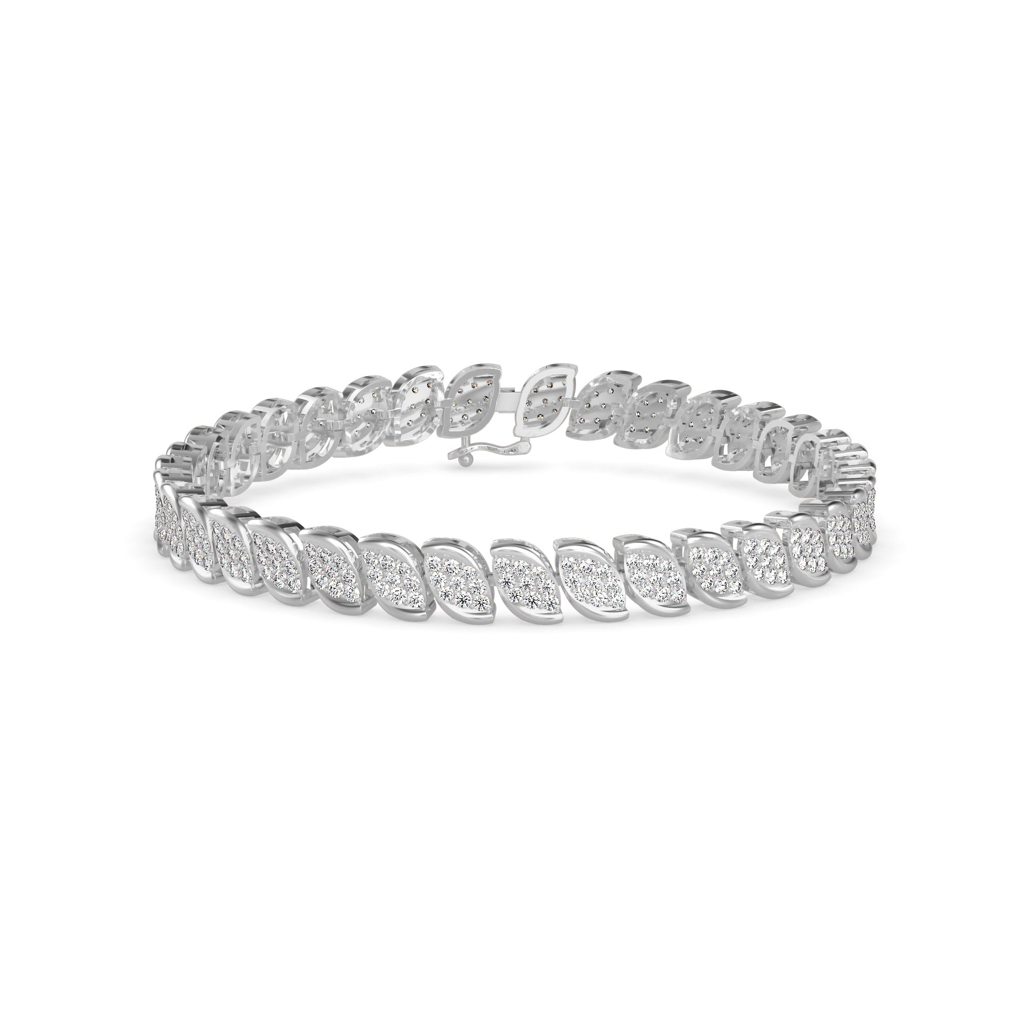 Flair Heart Diamond Tennis Bracelet-Silver