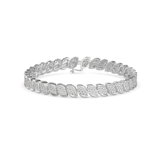 Flair Heart Diamond Tennis Bracelet-Silver