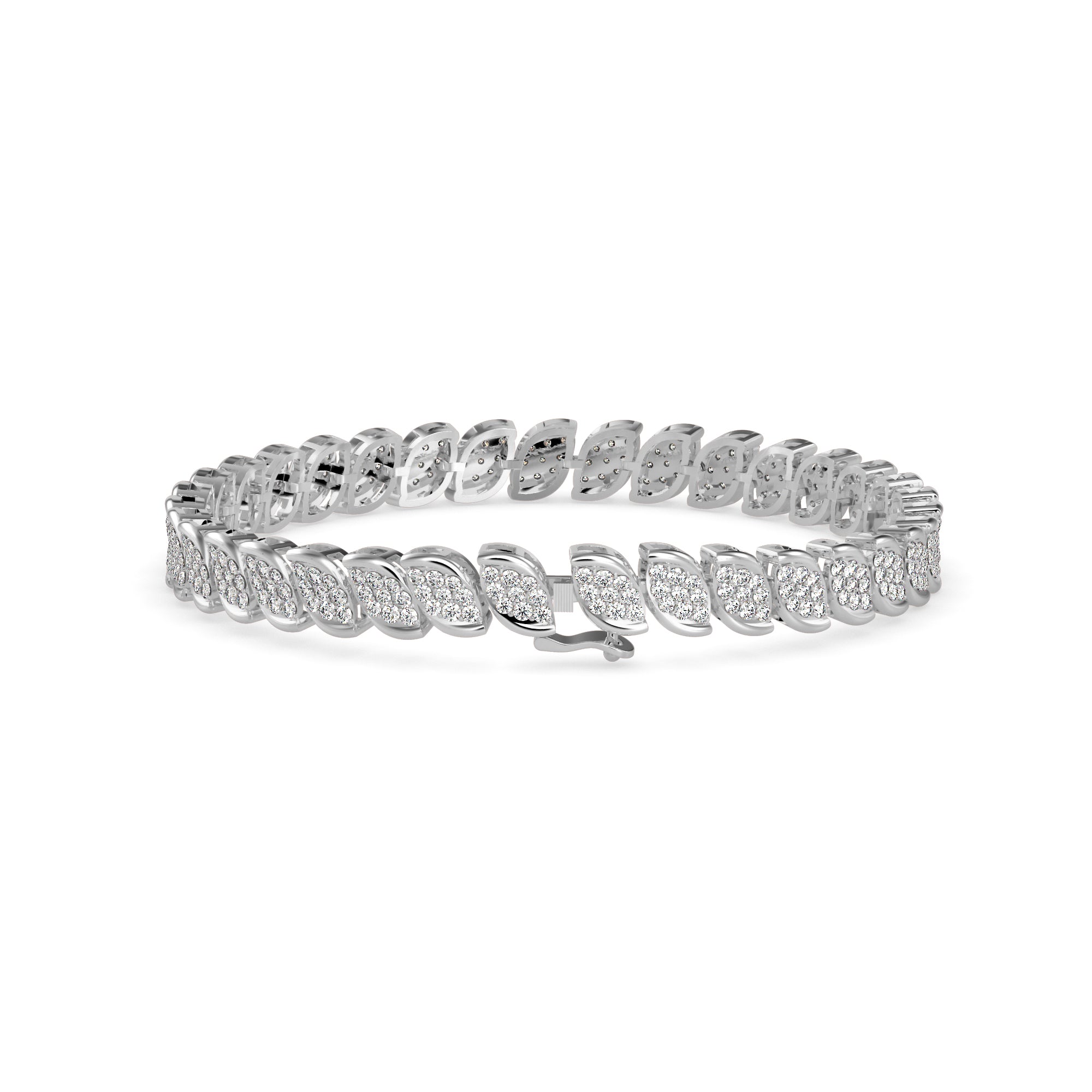 Flair Heart Diamond Tennis Bracelet-Silver