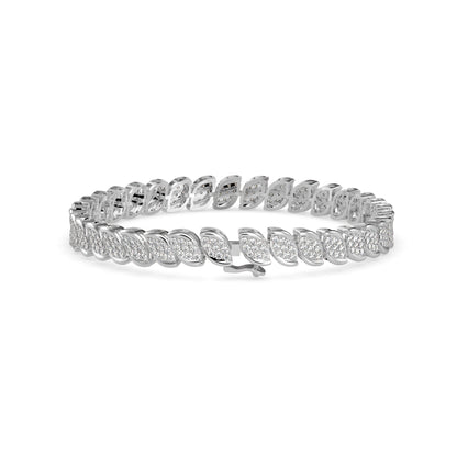 Flair Heart Diamond Tennis Bracelet-Silver