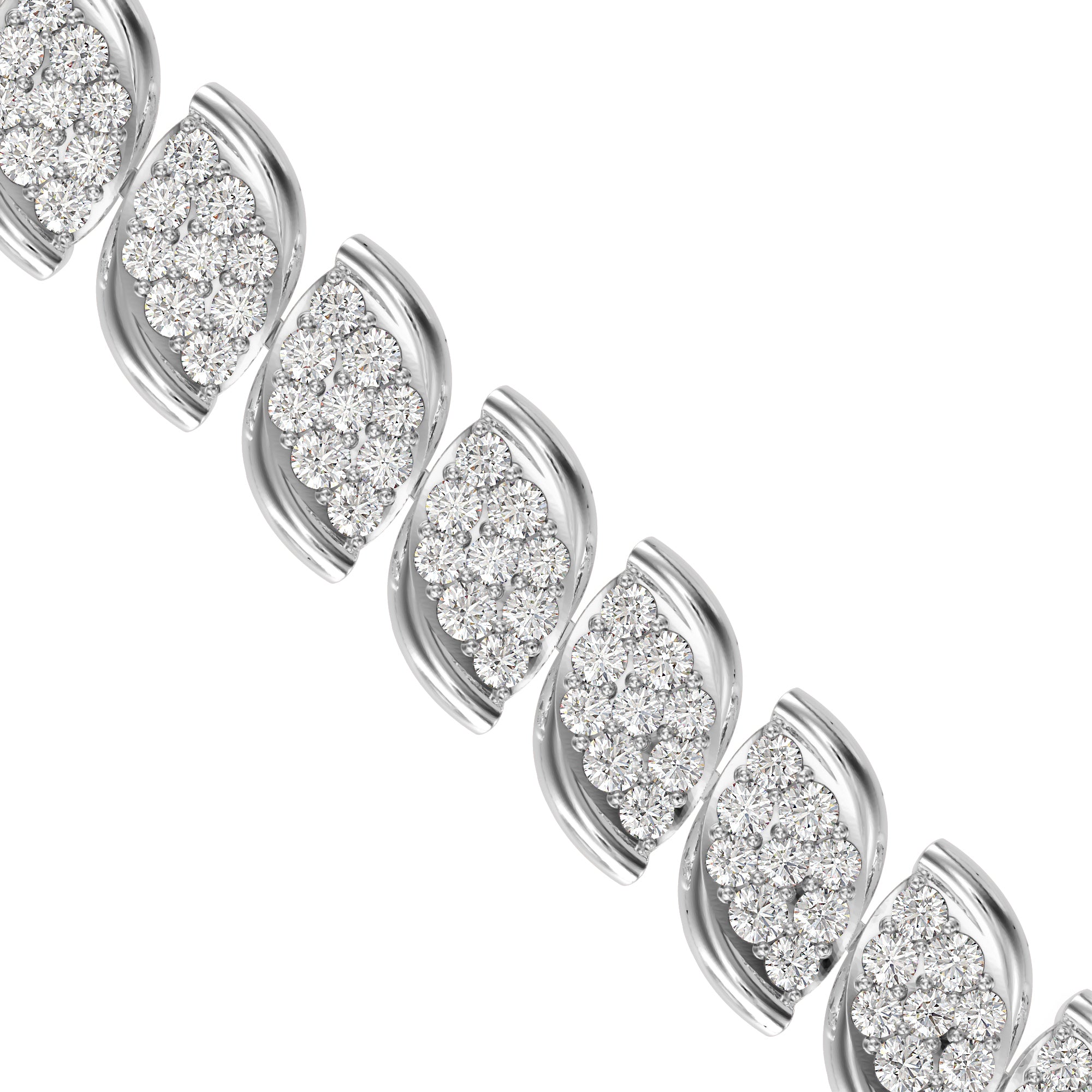 Flair Heart Diamond Tennis Bracelet-Silver
