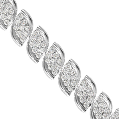Flair Heart Diamond Tennis Bracelet-Silver