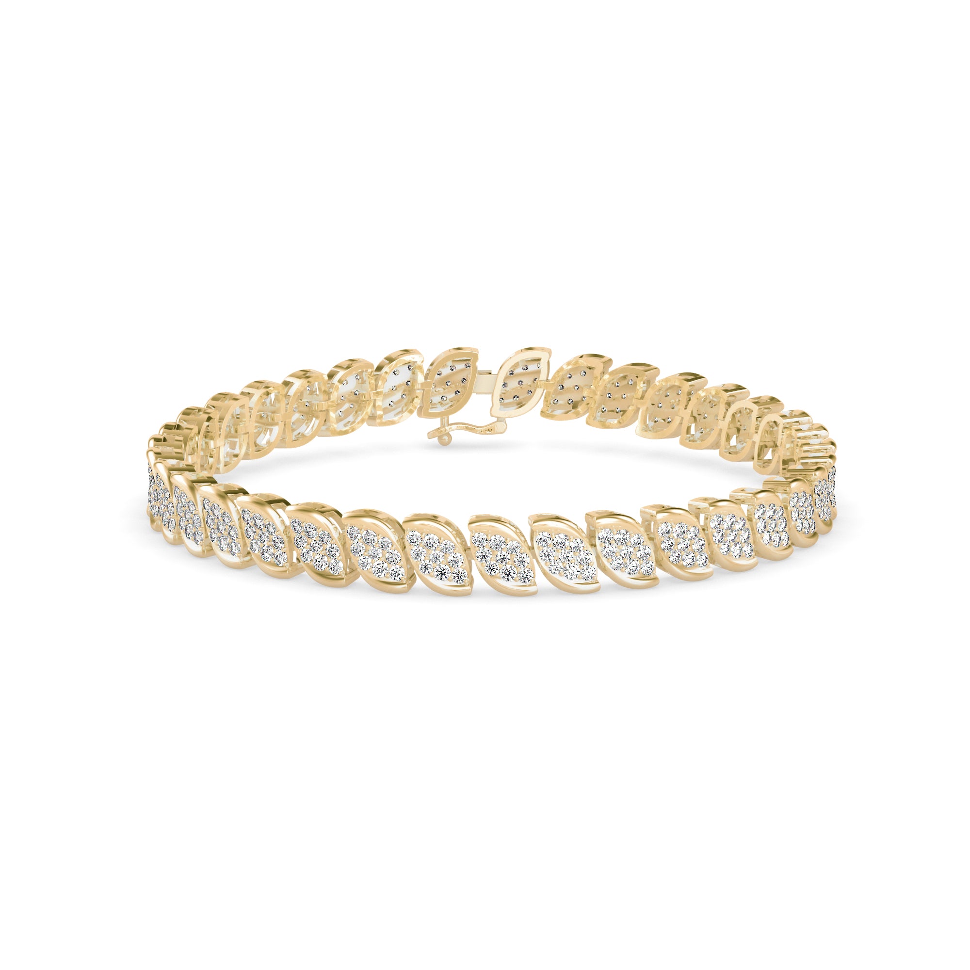 Flair Heart Diamond Tennis Bracelet-Golden