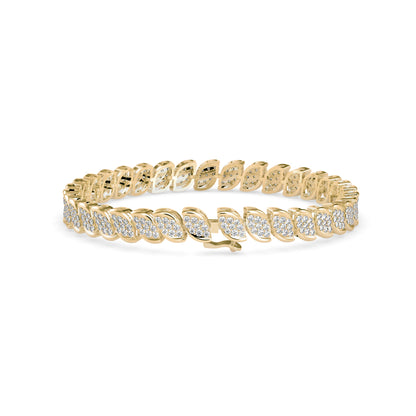 Flair Heart Diamond Tennis Bracelet-Golden