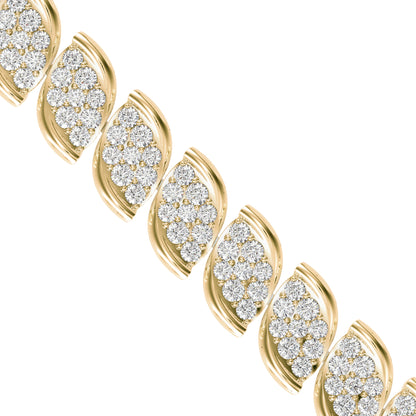 Flair Heart Diamond Tennis Bracelet-Golden