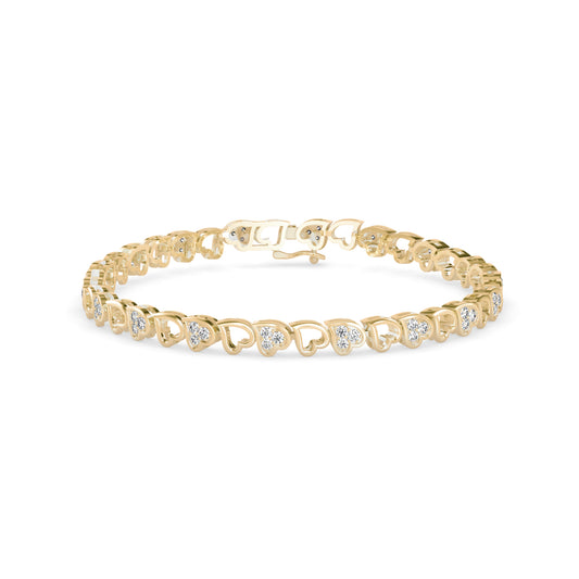 Creaky Diamond Tennis Bracelet-Golden