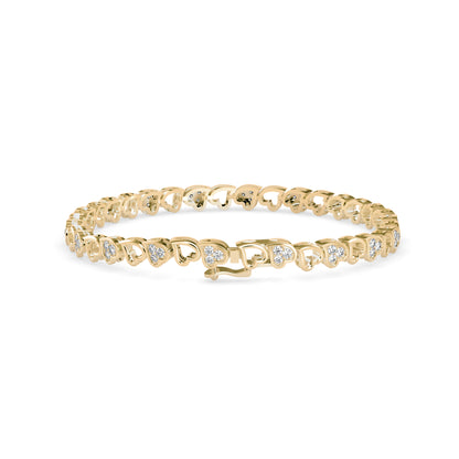 Creaky Diamond Tennis Bracelet-Golden