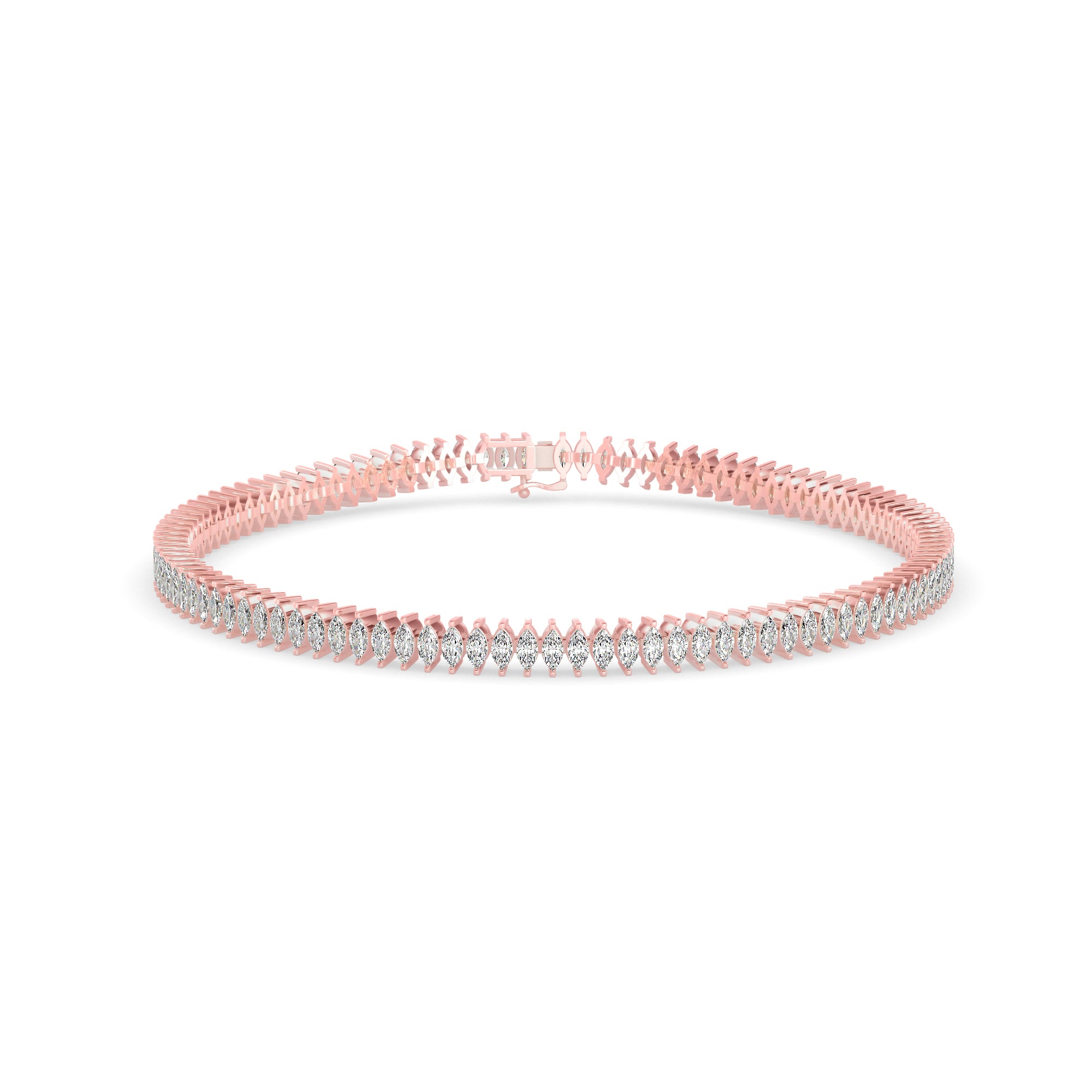 Stout Diamond Tennis Bracelet-Rose Gold