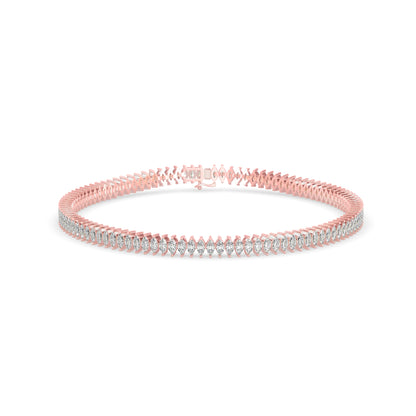 Stout Diamond Tennis Bracelet-Rose Gold