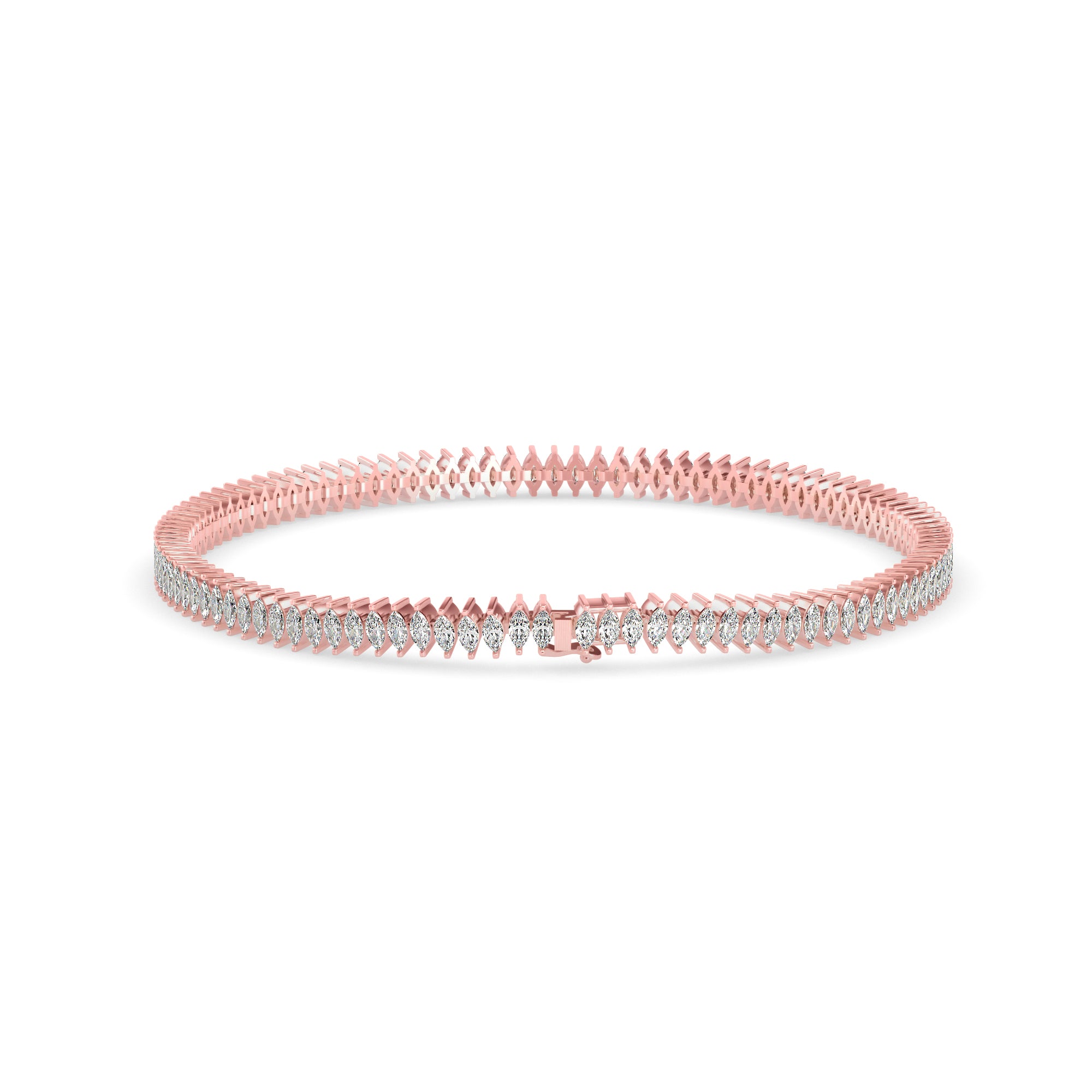 Stout Diamond Tennis Bracelet-Rose Gold