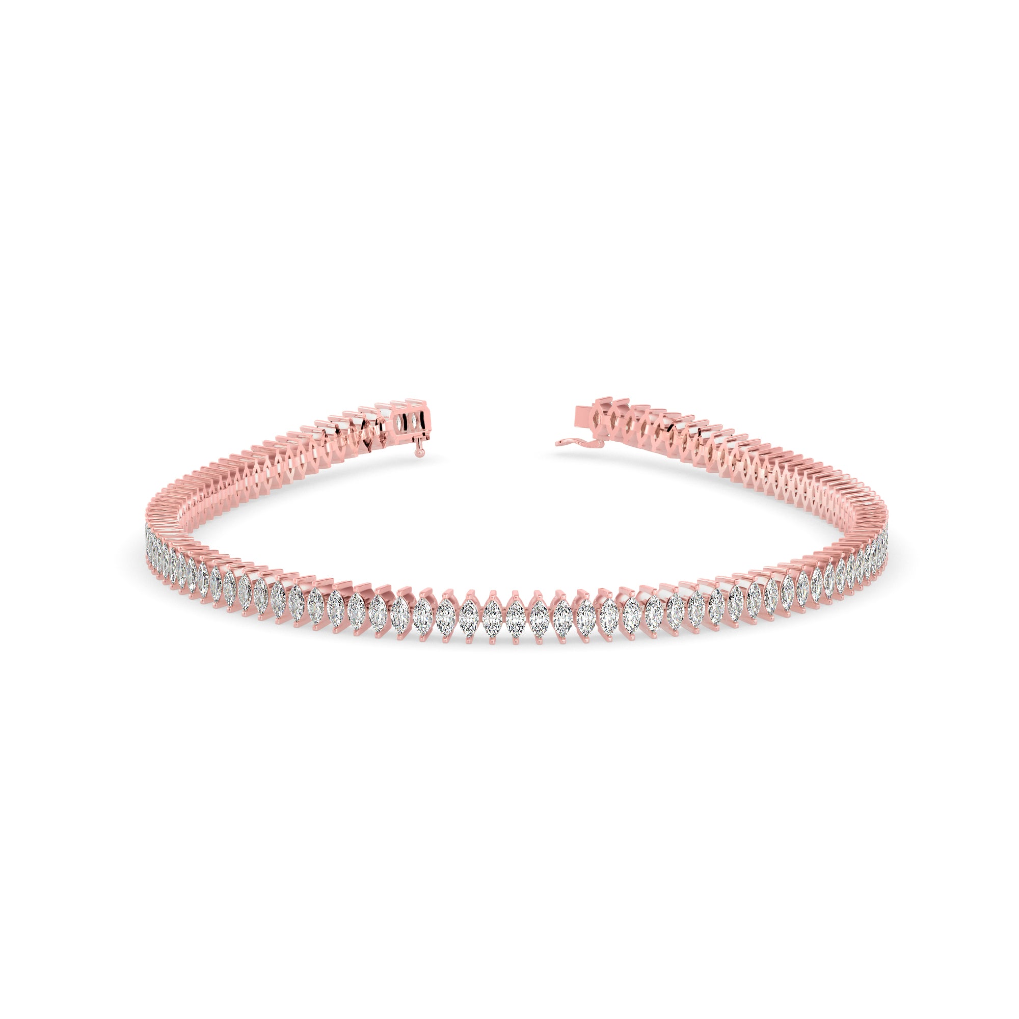 Stout Diamond Tennis Bracelet-Rose Gold