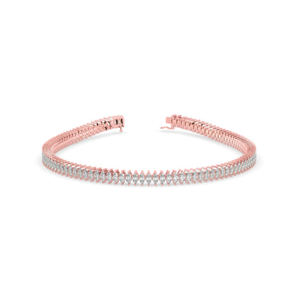 Stout Diamond Tennis Bracelet-Rose Gold