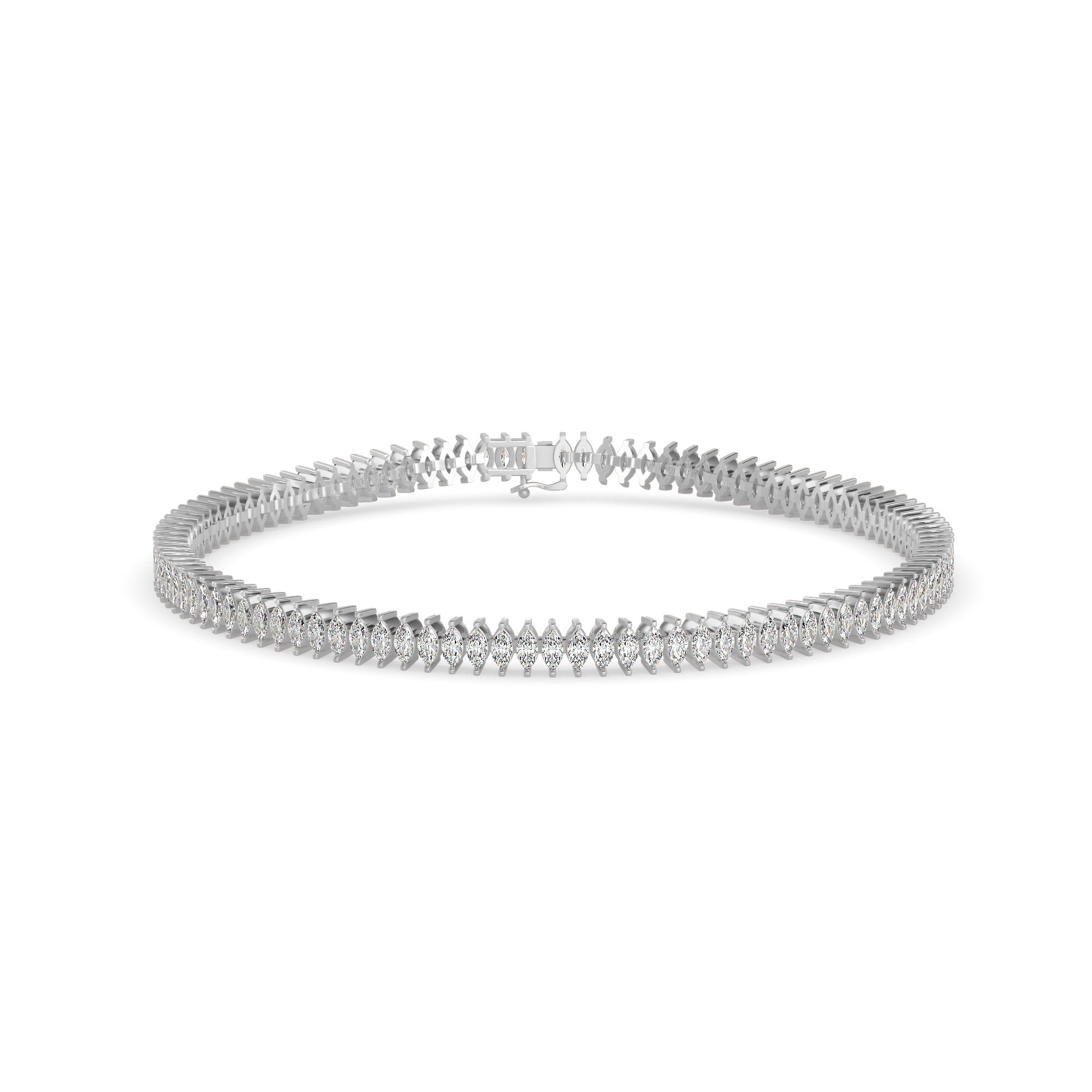 Stout Diamond Tennis Bracelet-Silver