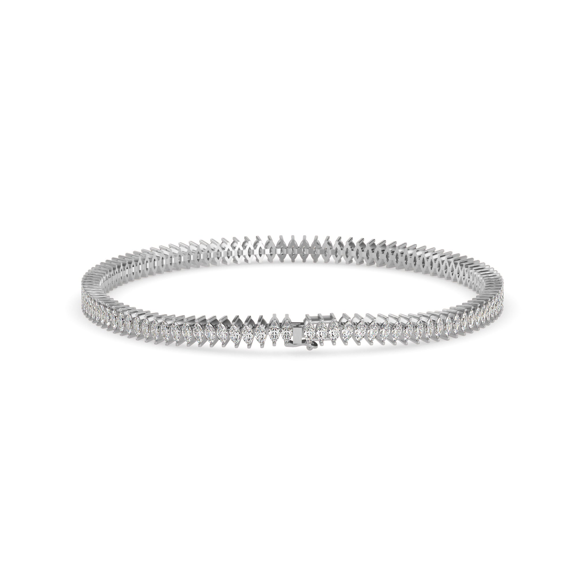 Stout Diamond Tennis Bracelet-Silver