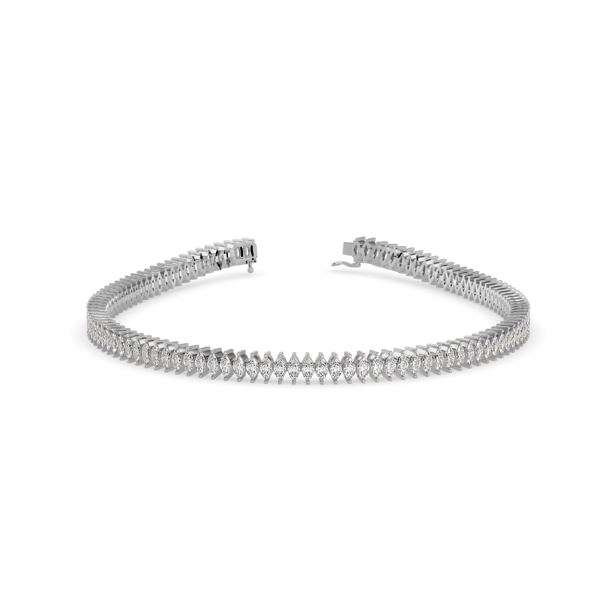 Stout Diamond Tennis Bracelet-Silver