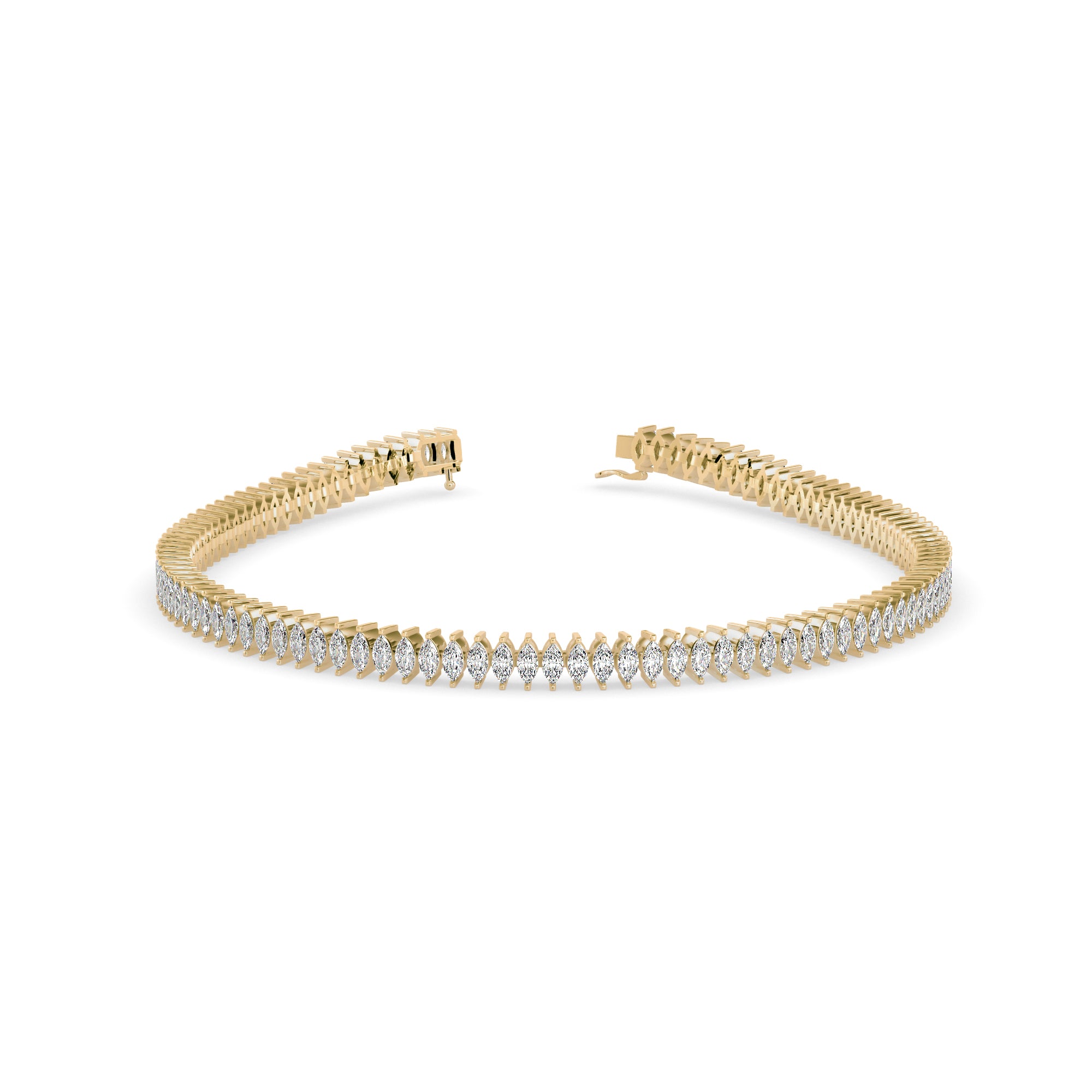 Stout Diamond Tennis Bracelet-Golden