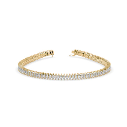 Stout Diamond Tennis Bracelet-Golden