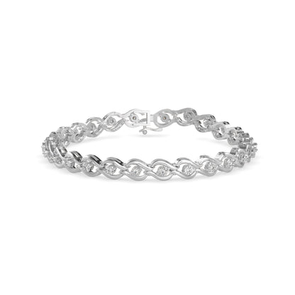 Brainy Tennis Diamond Bracelet-Silver