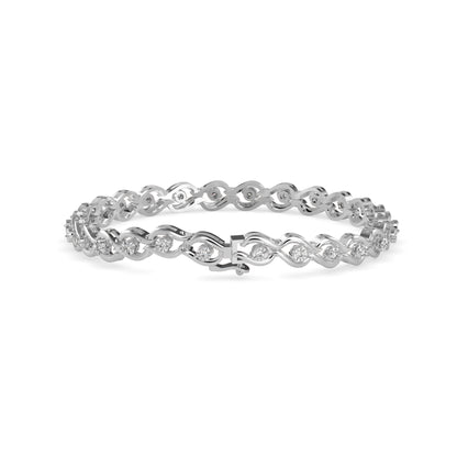 Brainy Tennis Diamond Bracelet-Silver